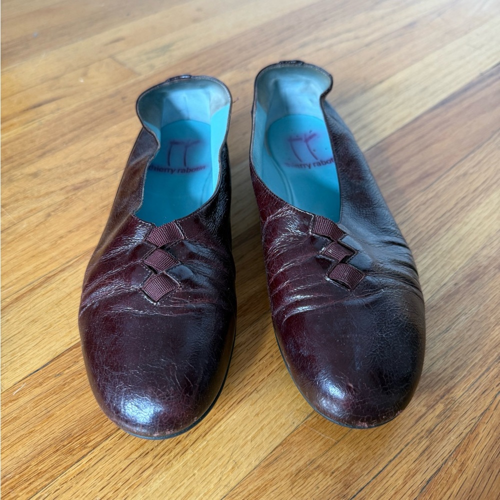 Thierry Rabotin Burgundy Leather Loafers